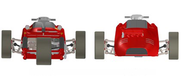 drawing front and rear view of Trident motorcycle